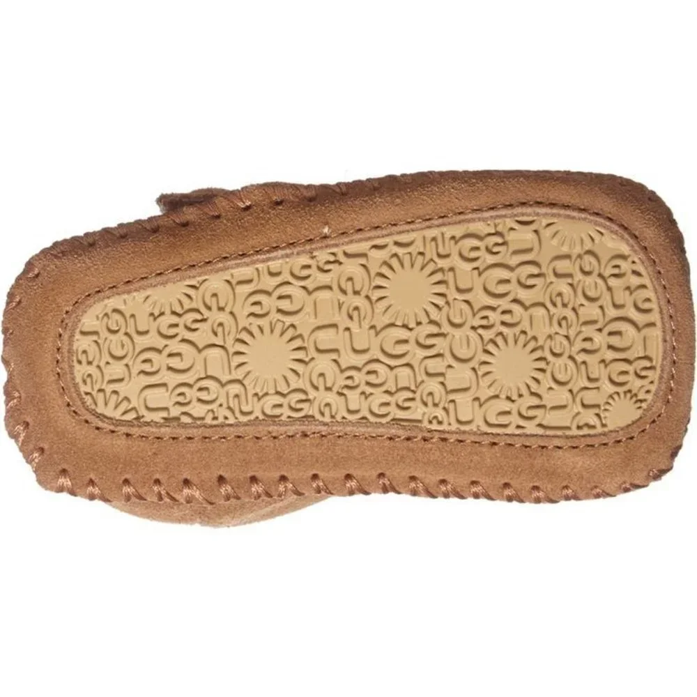 NIB UGG INFANT BOY'S GIRL'S‎ SUEDE SHEARLING BOOTIES CHESTNUT BROWN